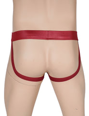 Sexy PU Leather Detachable Pouch Jockstrap