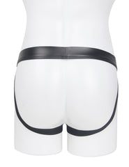Sexy PU Leather Detachable Pouch Jockstrap