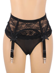 Lace Bow Garter Belt & Panty Set