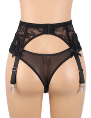 Lace Bow Garter Belt & Panty Set