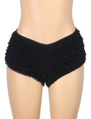 Mesh Ruffle Bow Cheeky Panty