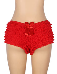 Mesh Ruffle Bow Cheeky Panty