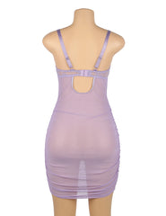 Lace Mesh Push-Up Suspender Babydoll