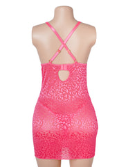 Leopard Print Deep-V Backless Bodycon Slip Dress